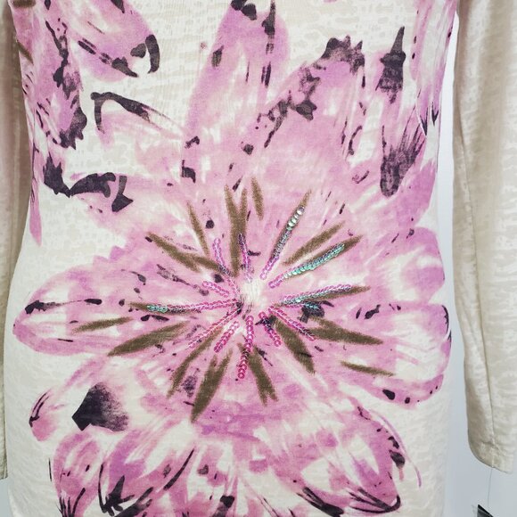 INC International Concepts Pullover Burnout Long Sleeve Top With Sequins NEW XL - Picture 4 of 15